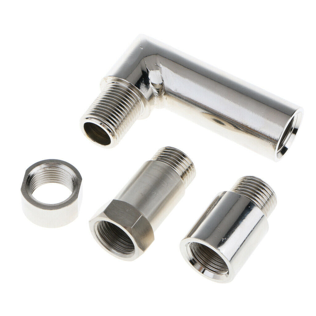 1 Set O2 Sensor Angled Extender Spacer 90 Degree 02 Bung Extension M18X1.5