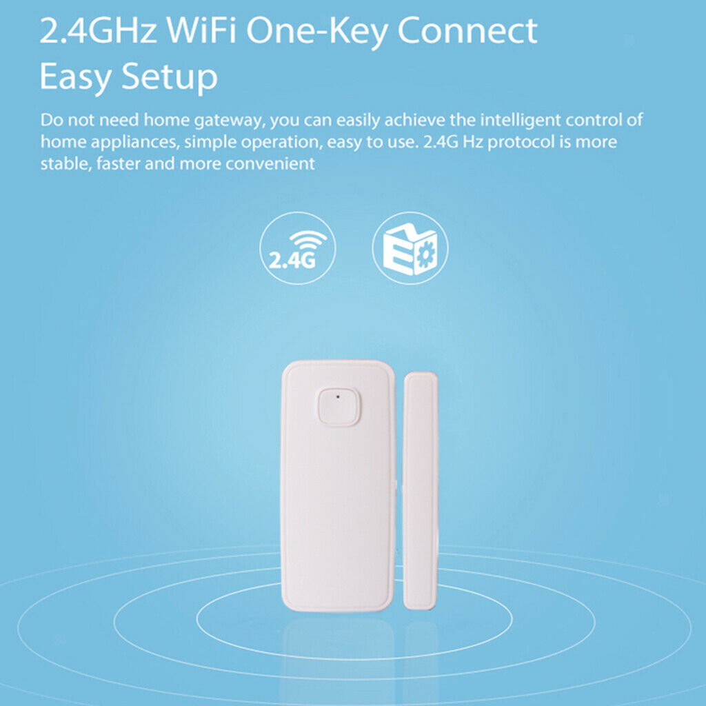 Smart WiFi Door Sensor Door Open Closed Detector WiFi App Notification Reminder