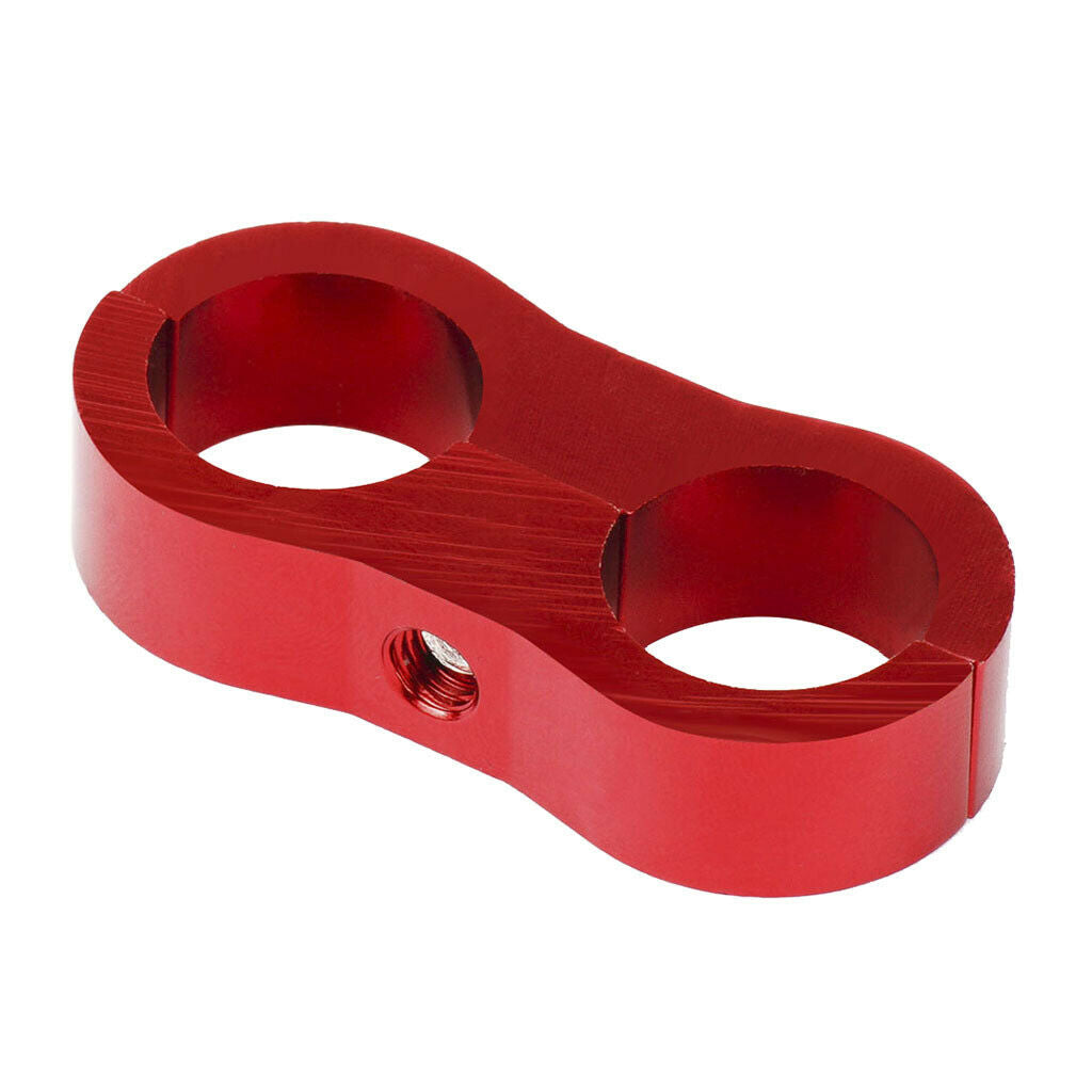 Universal Dual Fuel Hose Separator Clamp Billet Line Clamp AN8 Red
