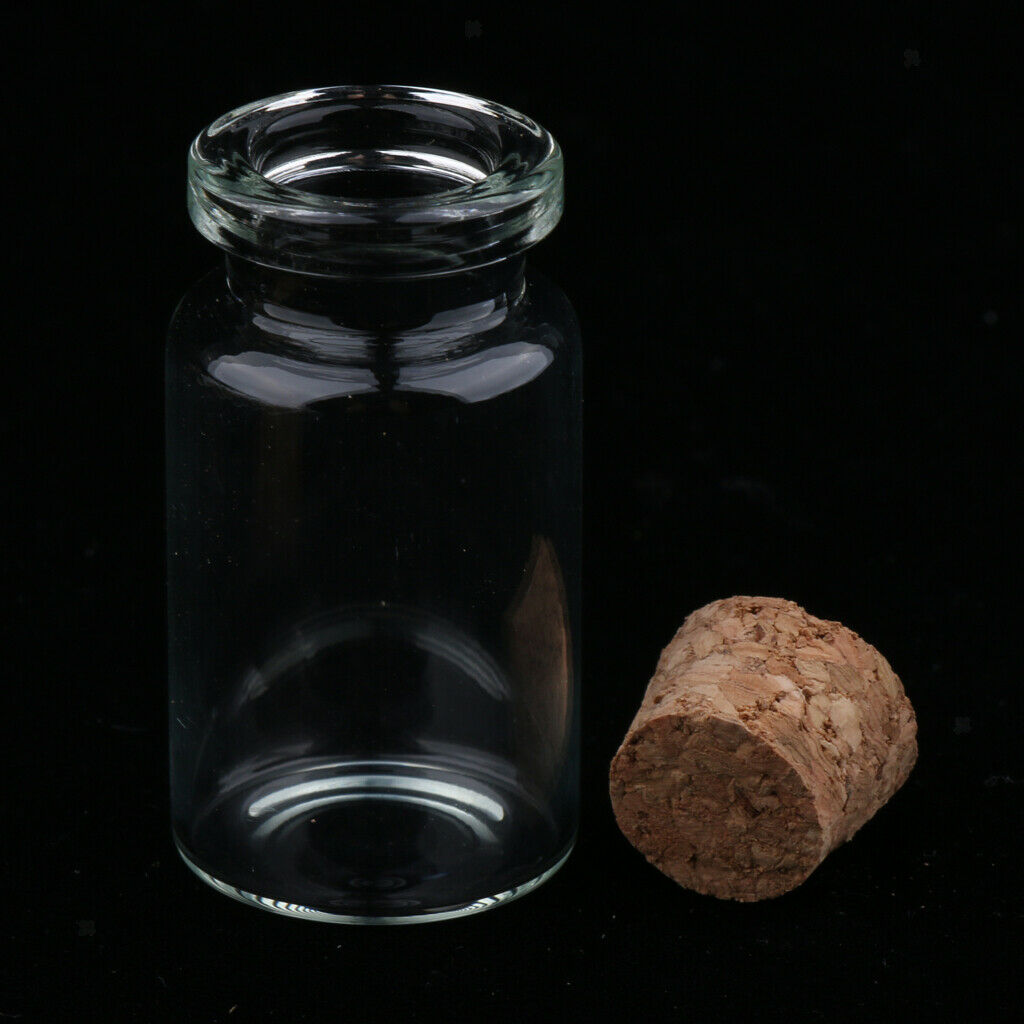 20Pcs 7ml Mini Empty Clear Glass Bottle Vials With Cork Stoppers For Storage