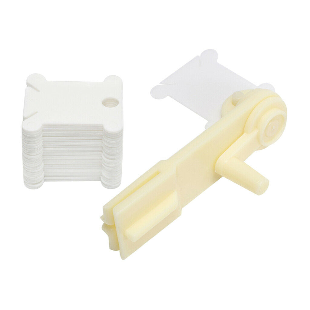 120pcs Plastic Embroidery Floss Bobbins with Winding Tool for Cross-Stitch