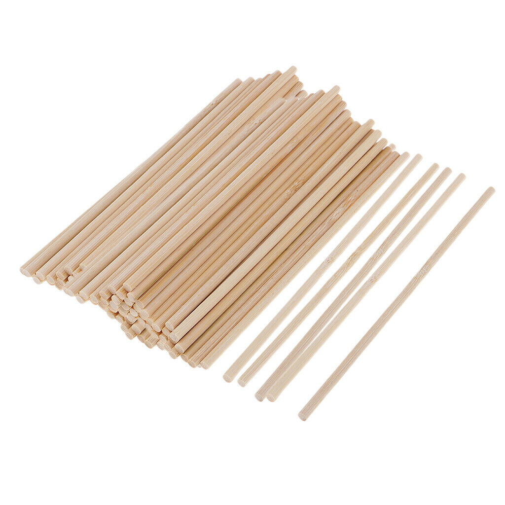 Pack of 100 Round 4mm Unfinished Wood Balsa Wood Dowel Rods