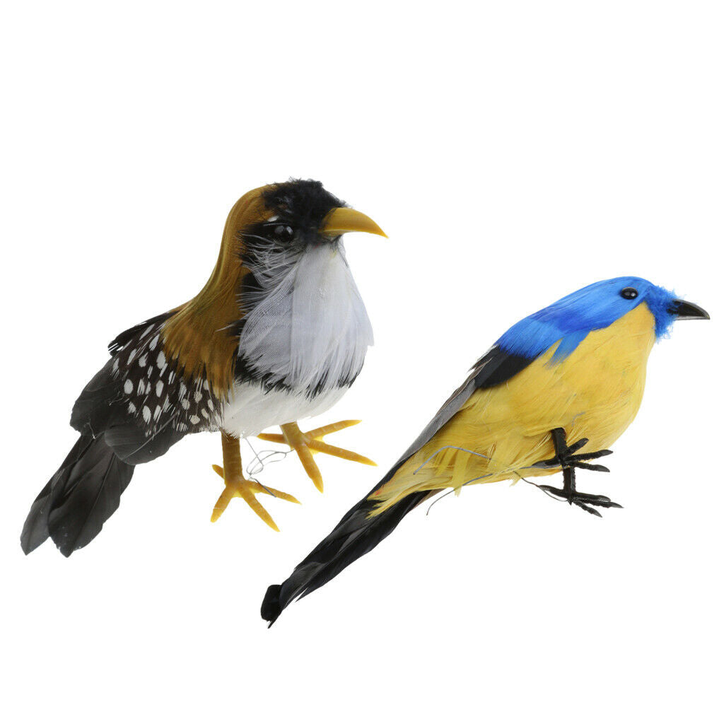 2PCS Small 12cm Artificial Bird for Garden Weding Home Decoration