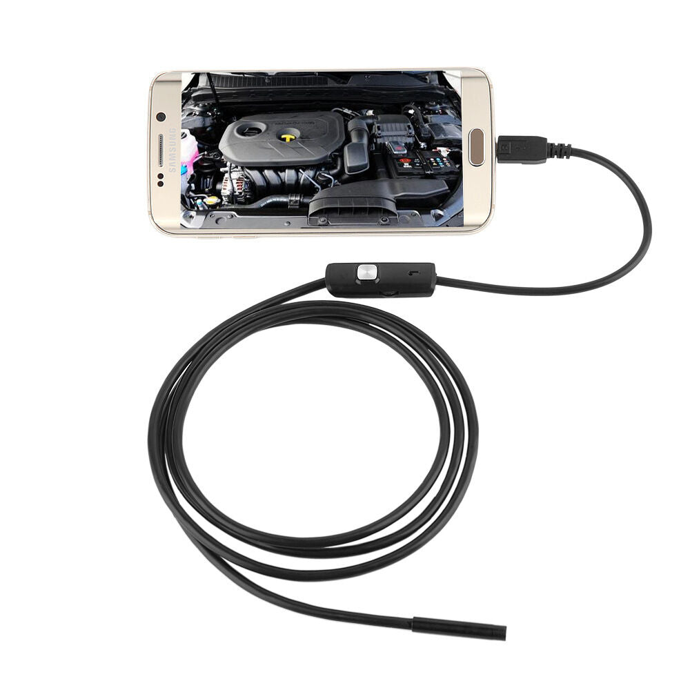 Waterproof OTG 7mm USB Endoscope Inspection Camera Borescope 6LED For Android PC