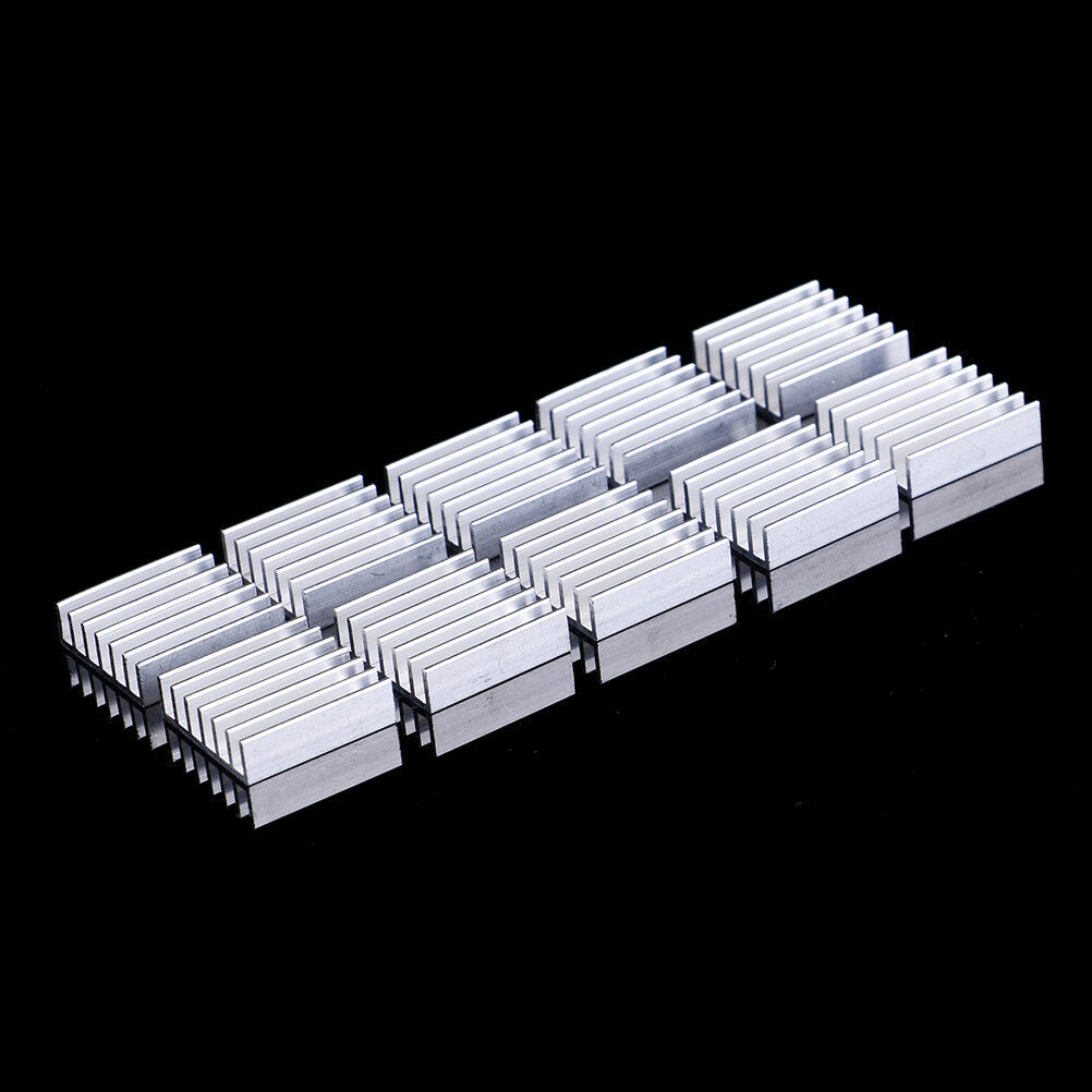 10pcs Aluminum 20x20x6mm IC LED Cooling Cooler Heatsink Heatsinks With Tap.l8