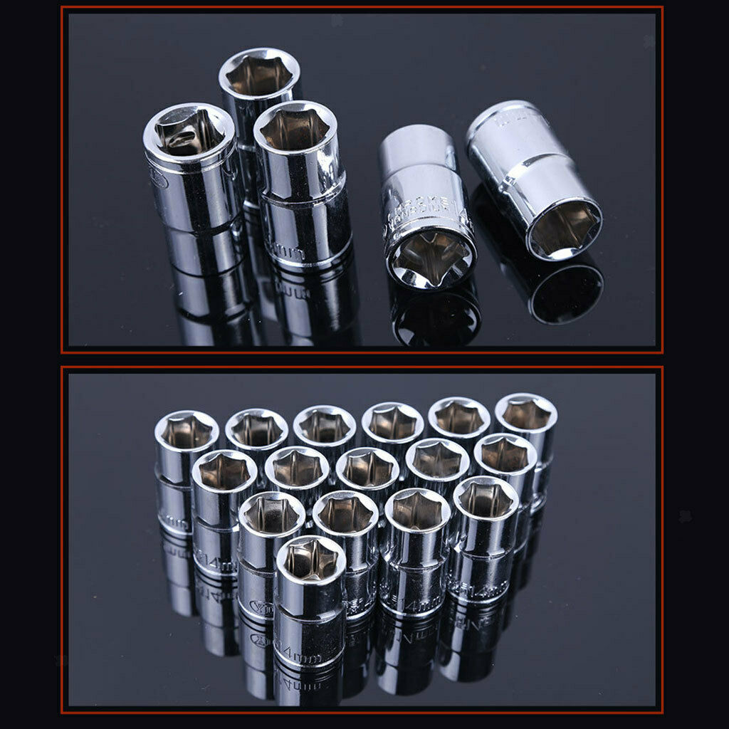 12 Millimeters Short 1/2 "socket Metric Chrome Hexagonal Partial Vanadium