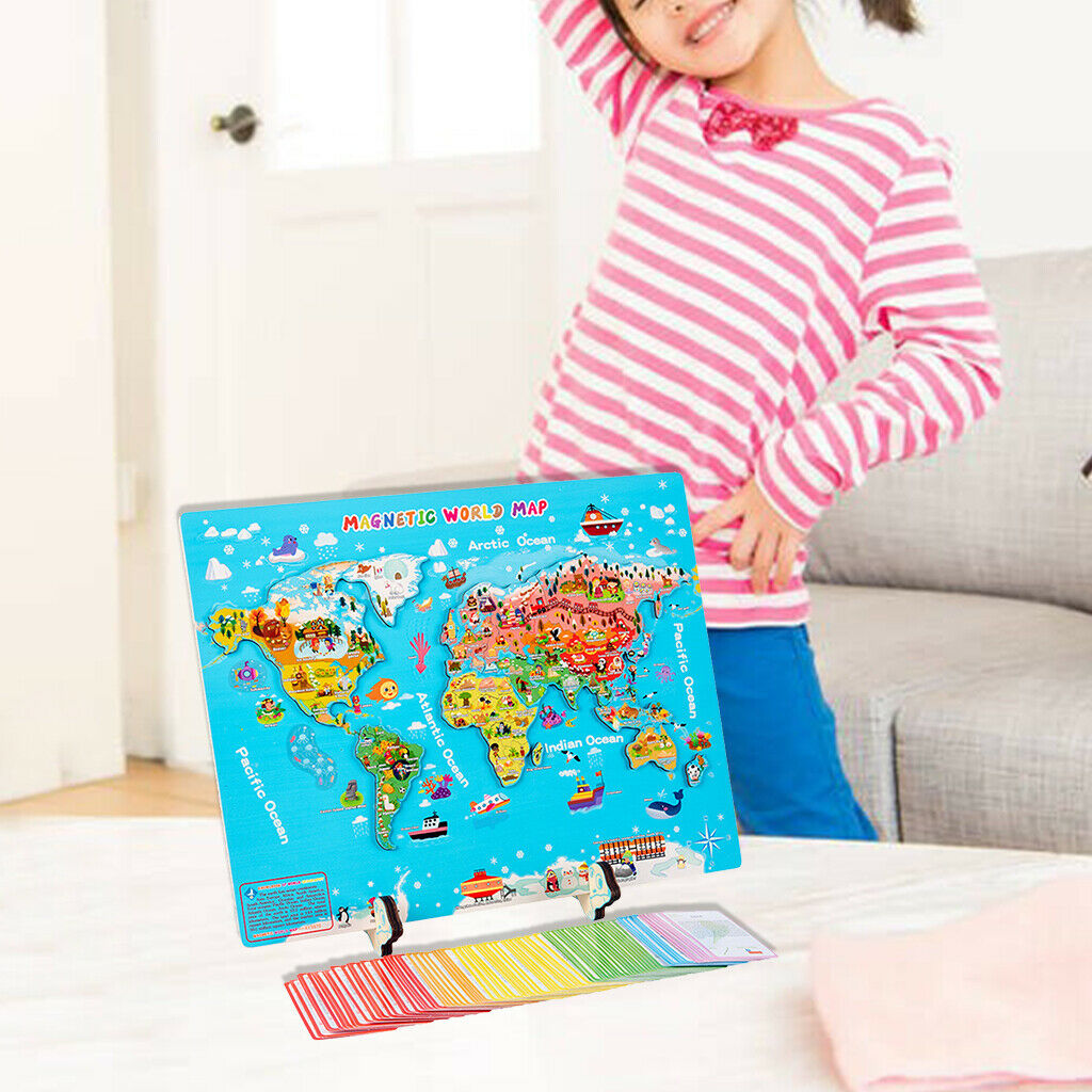 World Map Puzzles Development Geography Building Block Motor Skills Toys