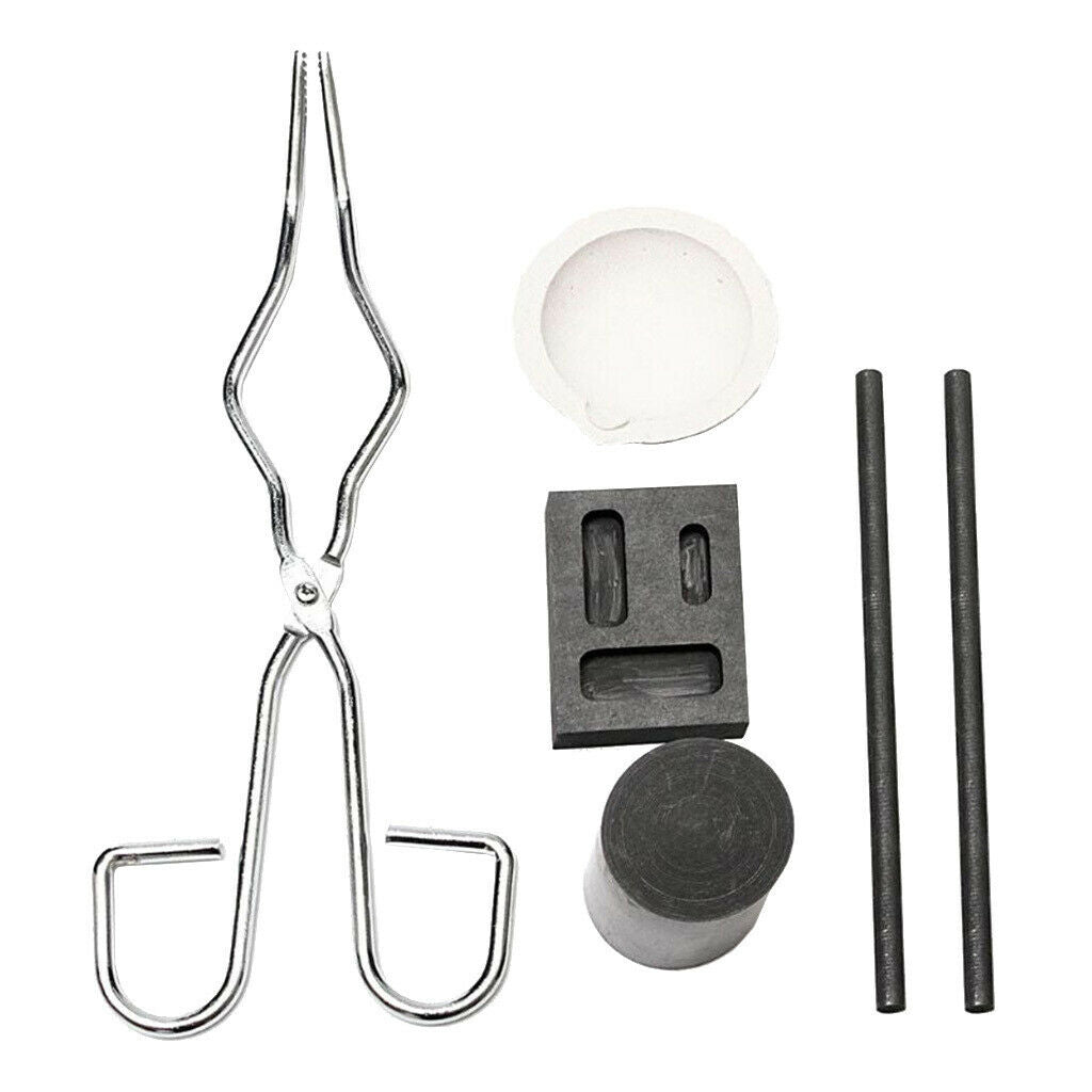 6x Graphite Crucible Set Graphite Mold Kit Torch Melting Casting Jewelry Repair