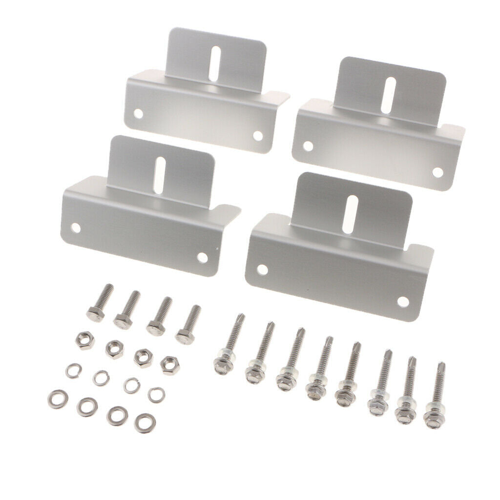 4x Aluminum Alloy RV Roof Solar Panel Mounting Z Type Brackets With 12 Bolts