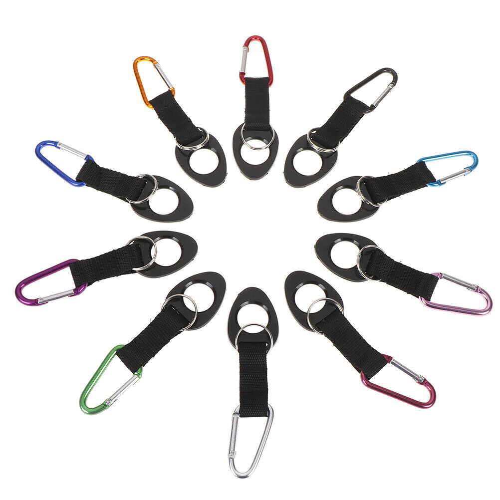 Hiking Water Bottle Holder Hook Belt Clip Aluminum Silicone Carabiner Key.l8