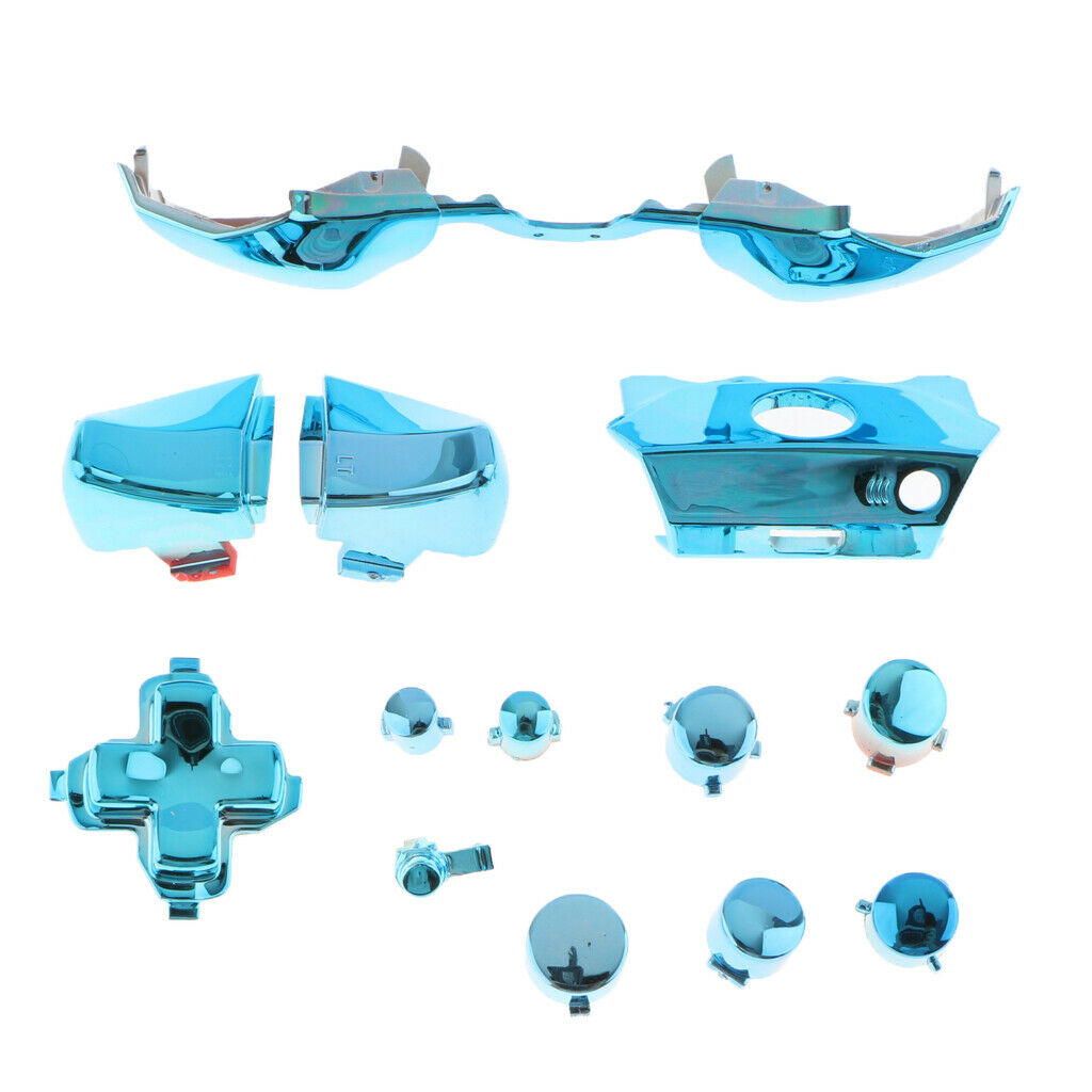 Chrome Blue ABXY Dpad Triggers Full Buttons Set Bumper Kits for Xbox One Elite