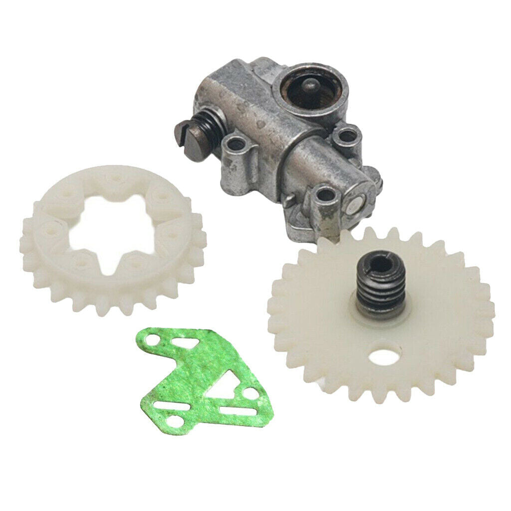 2 Sets Carburetor Parts Oil Pump Oiler Worm Gear Spur Wheel Lawnmower for