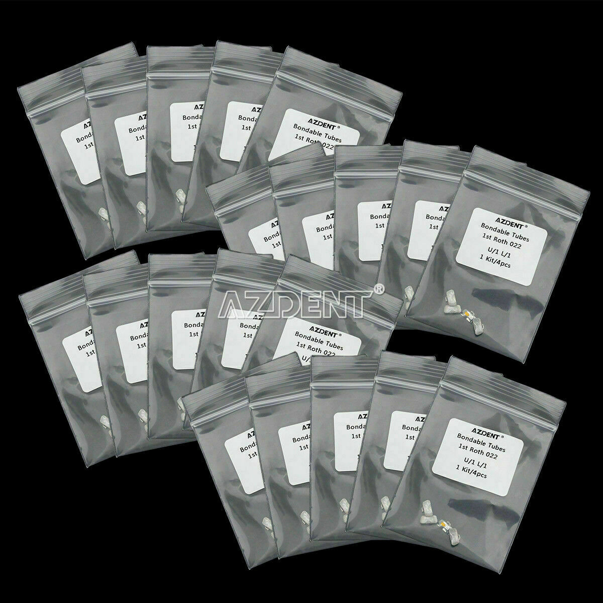100Pack Dental Buccal Tube Non-Convertible Roth 022" U1L1 Weldable For 1st Molar