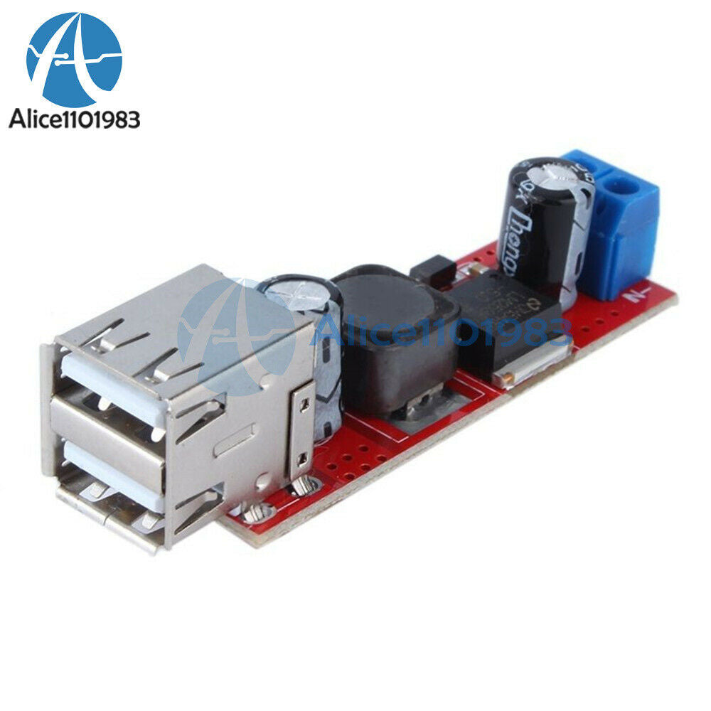 5PCS LM2596 DC 6V-40V To 5V 3A Double USB Charge DC Step-down Converter Module