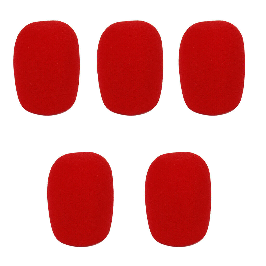 5 Pcs Studio Microphone Foam Mic Shield Cover for KTV/Home Red