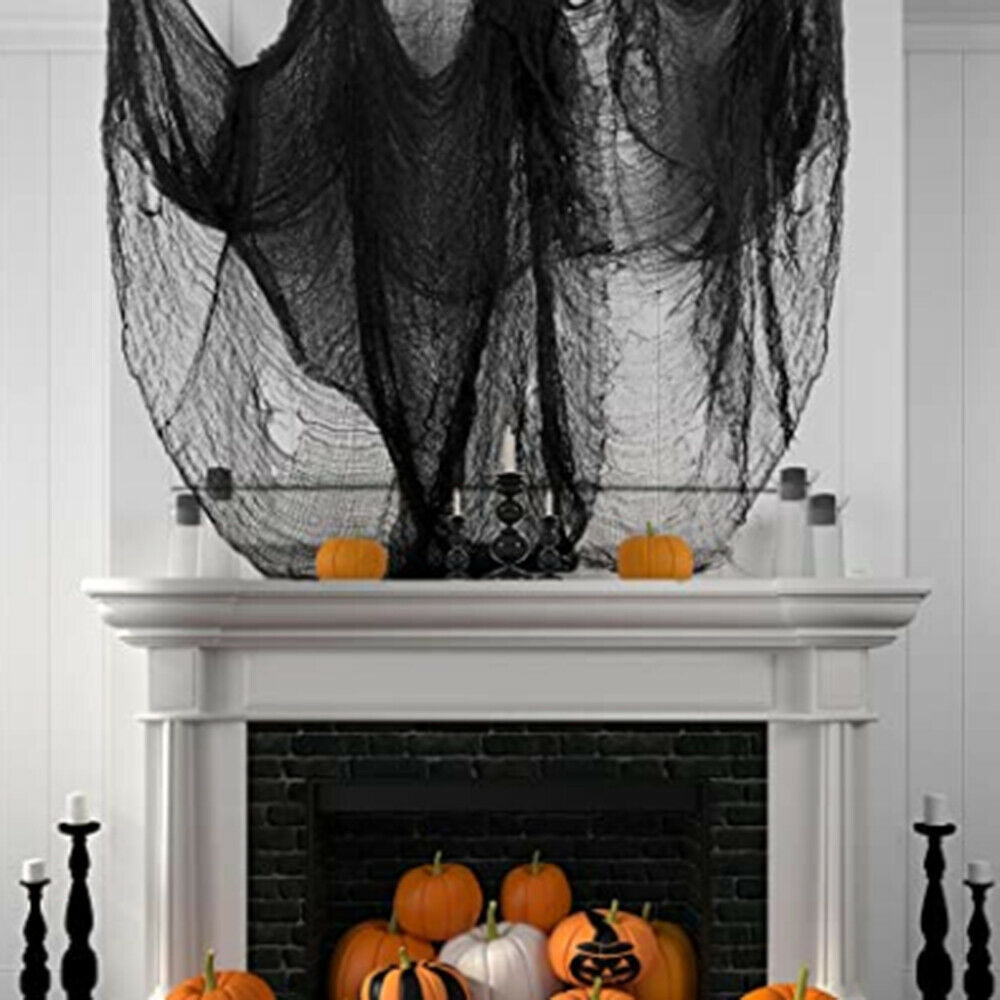 Halloween Creepy Gauze Large Grid Yarn Cloth Door House Decor Props Decoration