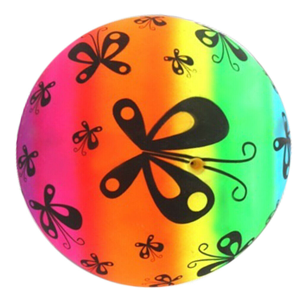 9inch Kids PVC Soccer Inflatable Rainbow Outdoor Indoor Playing Ball for Child -