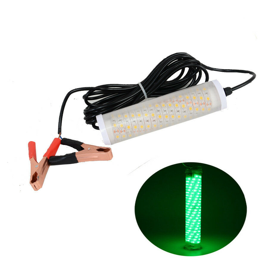 12V LED GREEN UNDERWATER SUBMERSIBLE NIGHT FISHING LIGHT crappie shad squid boat