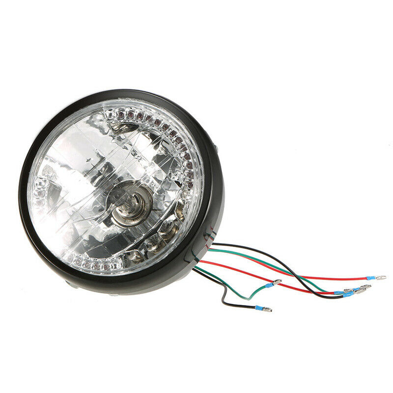 12V 7" 35W Retro LED Motorcycle Bike Headlight Cover Turn Signal Amber Lamp Bulb
