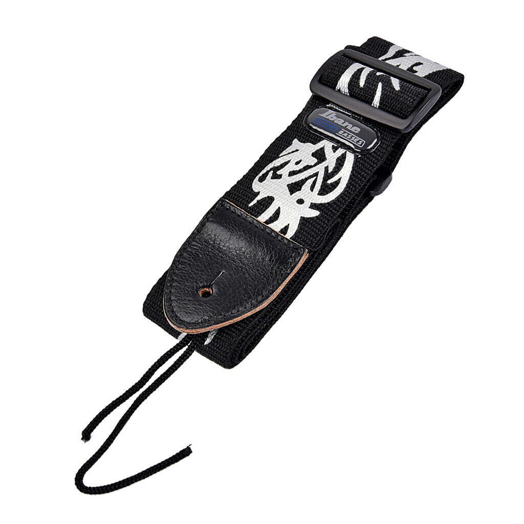 Novelty Nylon Strap Belt Black Blaze Pattern for Guitars Bass Mandolin Parts