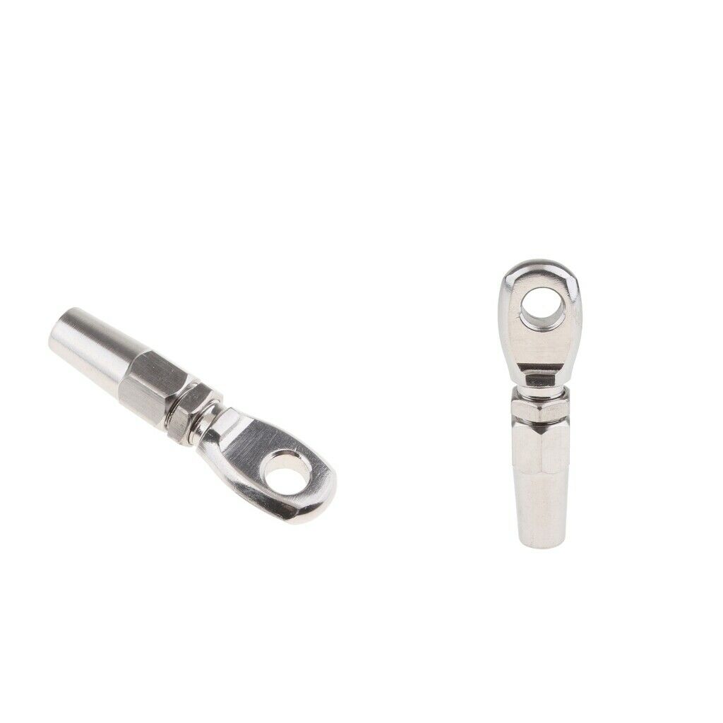 1 Pair 6mm Wire Cable Rope Eye Rigging Terminal Swageless DIY Fittings