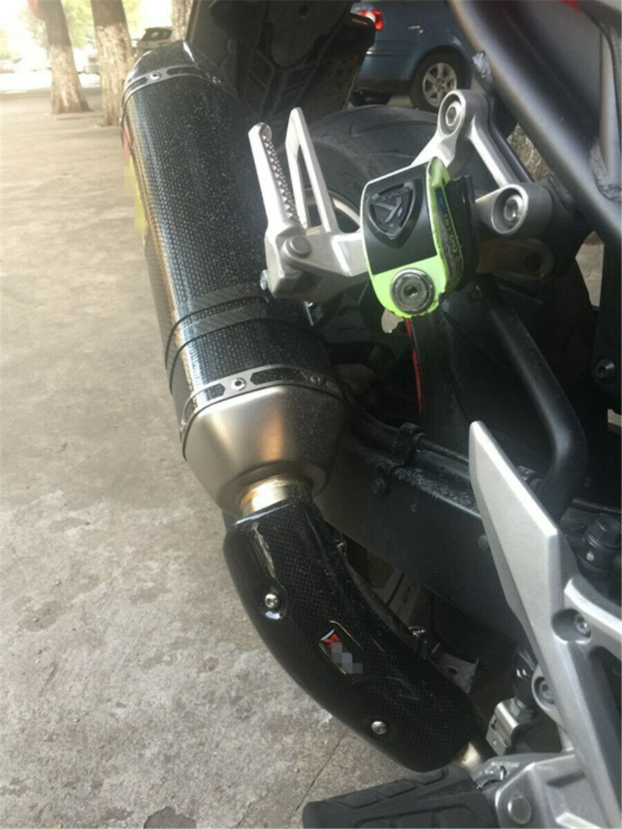 Motorcycle Exhaust Middle Link Pipe Real Carbon Fiber Muffler Heat Shield Cover