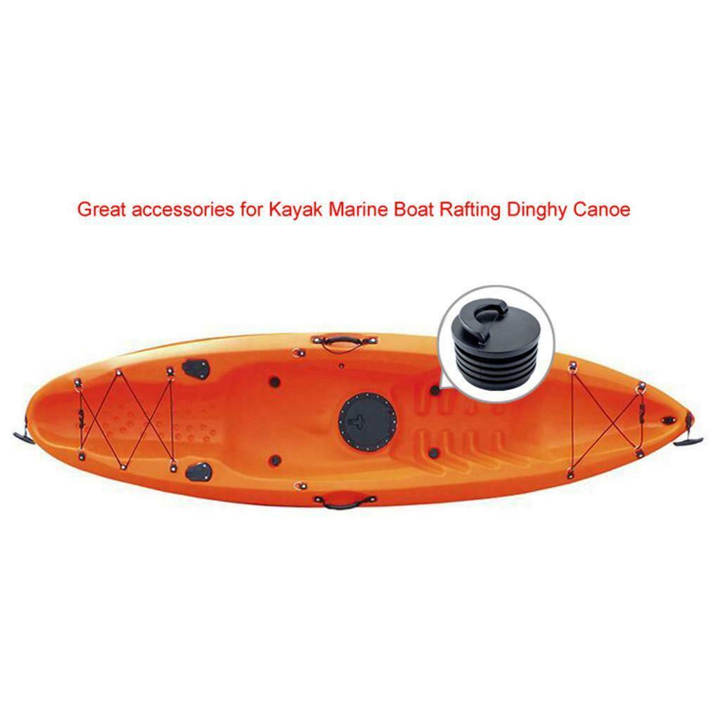 Rubber Kayak Marine Boat Scupper Plugs Canoe Drain Holes Stoppers Bung Black
