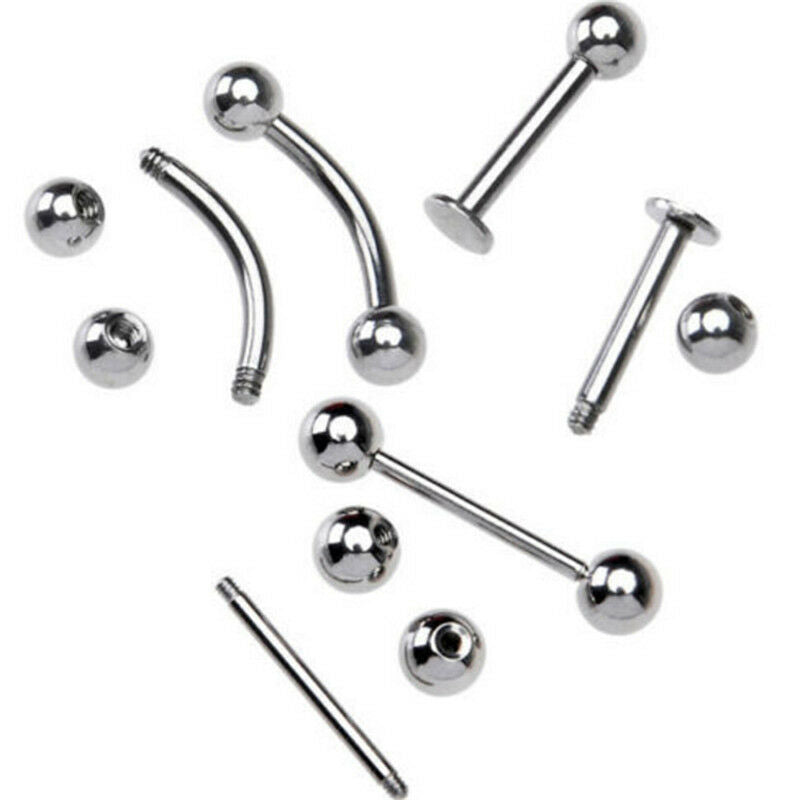20 PCS/Set 14/16G Body Piercing Kit Needle Belly Eyebrow Nipple Nose Lip Rin Kt