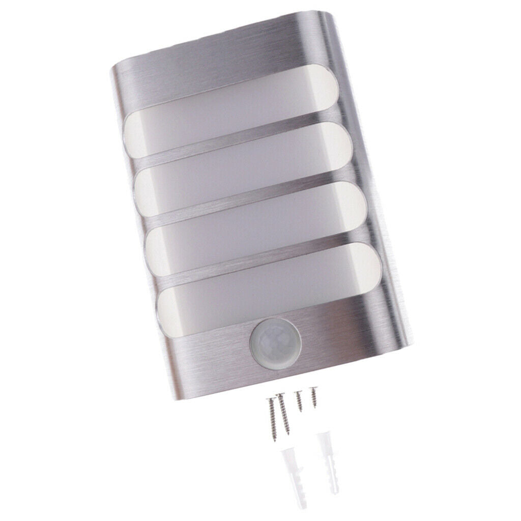 Battery Powered PIR Motion Sensor Sconce Wall Light Night Lamp White