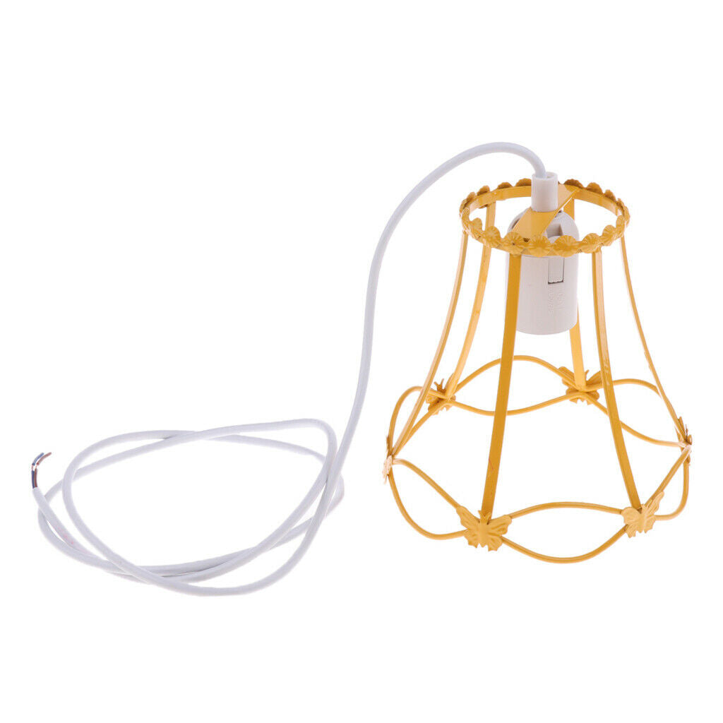 Modern Wrought Iron Wire Frame Ceiling Pendant Light Shade with Decorative