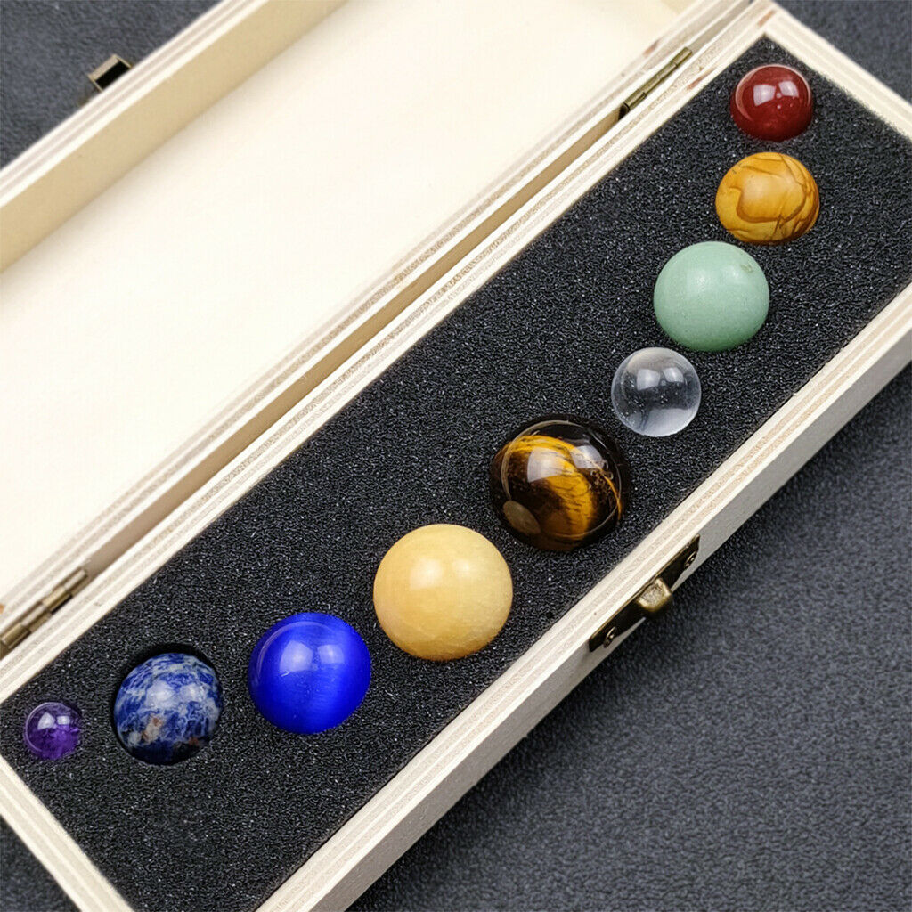 Planets Crystal Sphere Balls Gemstones Meditation Decor Ornament Collection