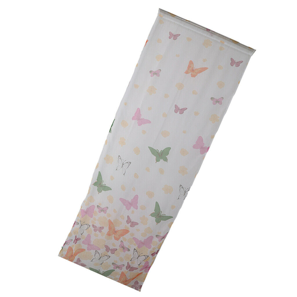 Butterfly Print Sheer Curtains Window Voile Panels for Bedroom 270x100cm