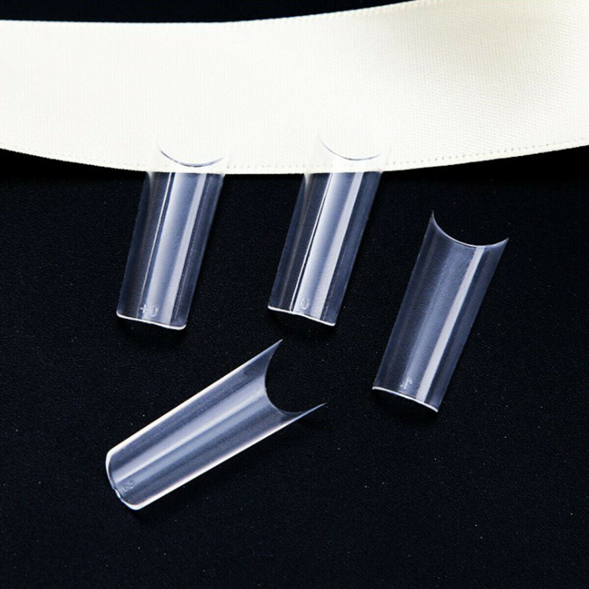 550Pcs Acrylic French Half False Nail Tips Coffin Flat C Curve Nail Art Natural