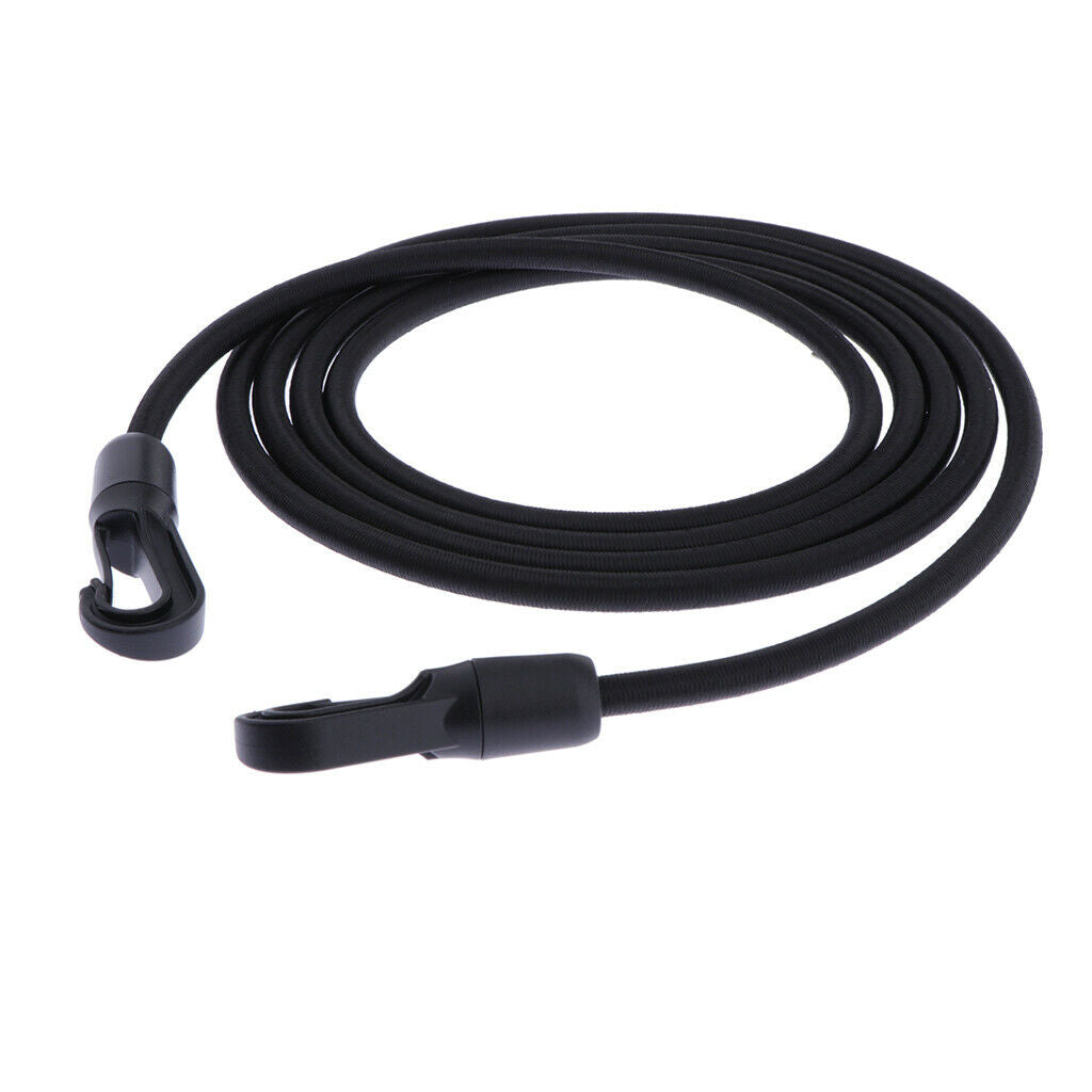 2X 8mm Heavy Duty Rubber Bungee Cord Rope Elastic Lanyard with Hooks Clips 2.5m
