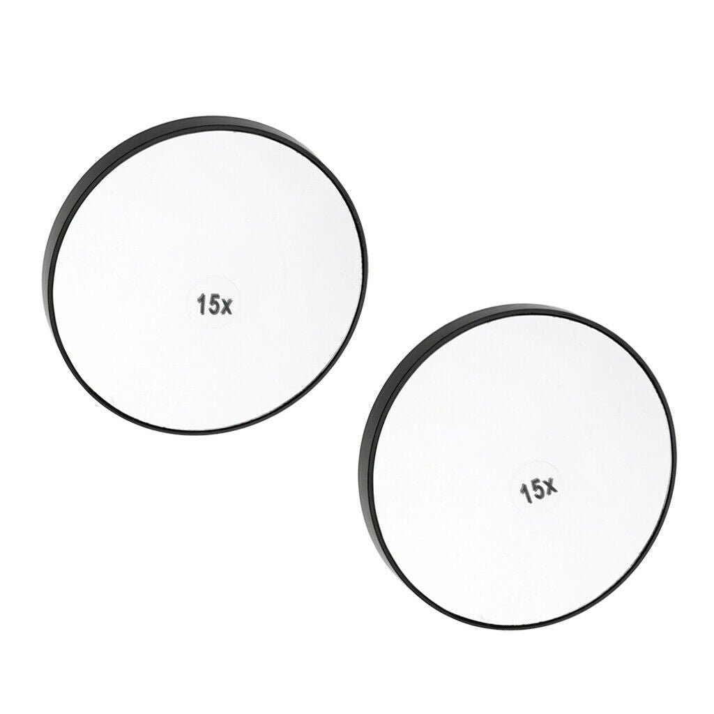 2x Travel Wall Suction Mirror Magnifying Makeup Cosmetic Bedroom Mirror 15X