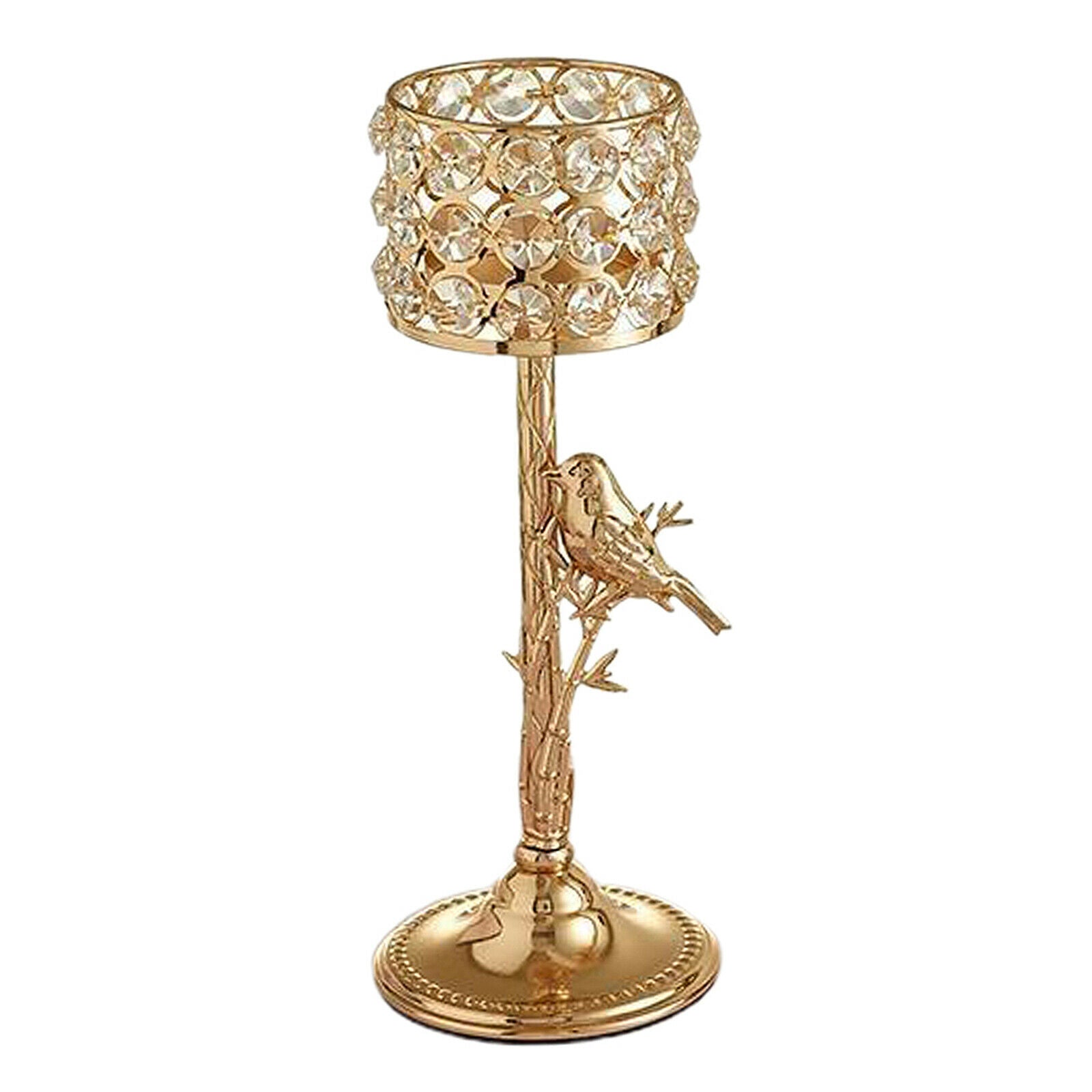 Metal Crystal Candlestick Pillar Candle Holders Stand Wedding Decoration M