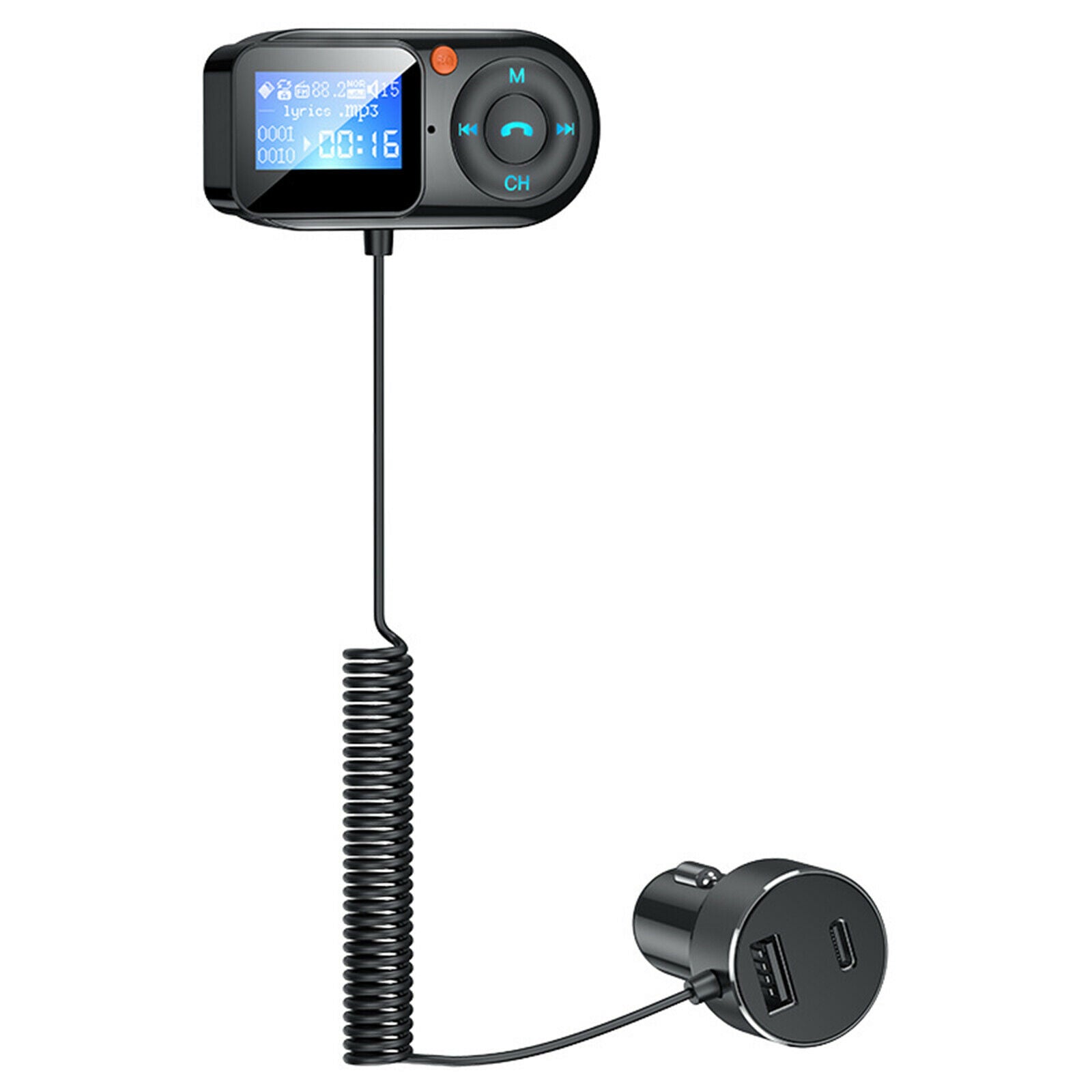 1.3" Wireless Bluetooth Car FM Transmitter   TF Card Audio Receiver