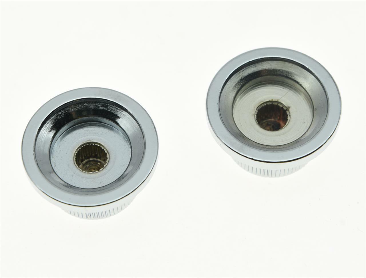 2pcs Chrome Metal Top Hat Bell Knobs Push On Guitar Bass Knob for 5.8mm Pots