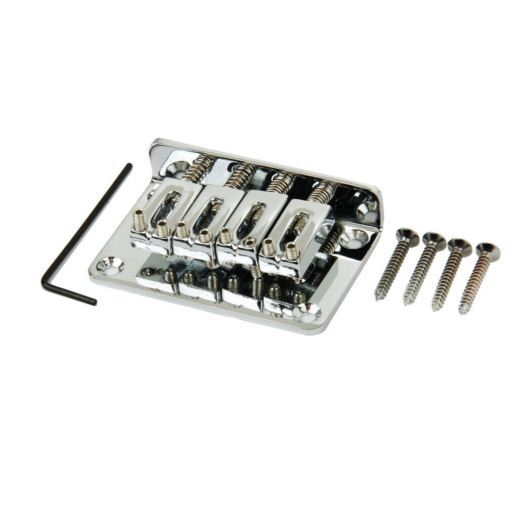 1 Set Zinc Alloy 4 String Bass Bridge with Wrench Screws for Guitar Bass