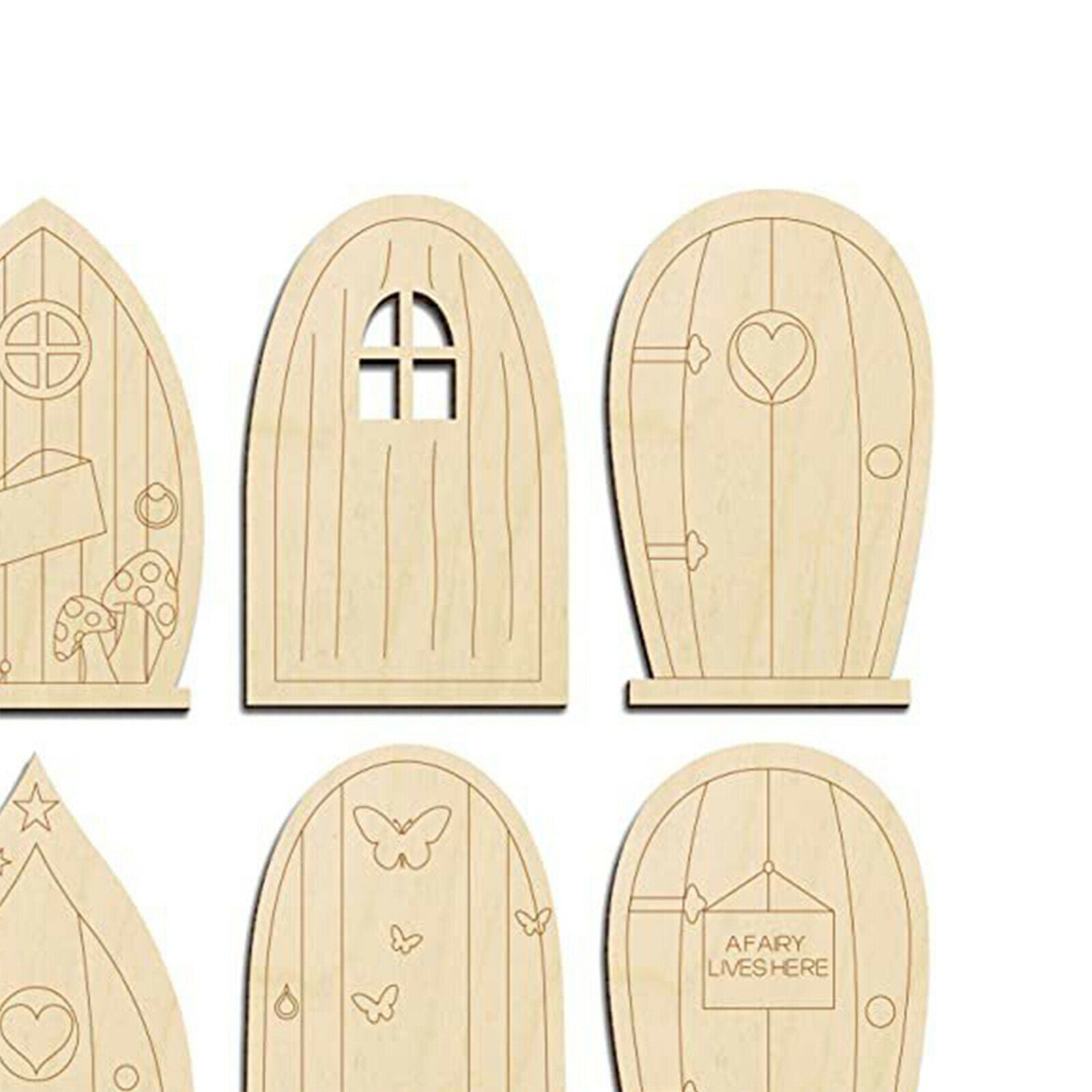 6 Designs Mini Fairy Garden Doors Craft Kit Home Ornament 3.9x2.5 inches