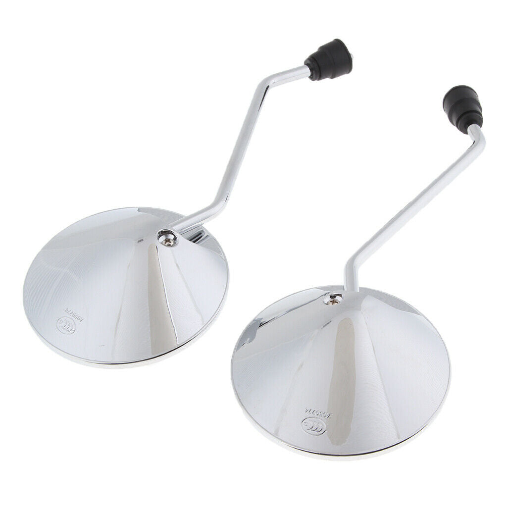 1 Pair 8mm Round Motorcycle Rear View Mirrors for Scooters