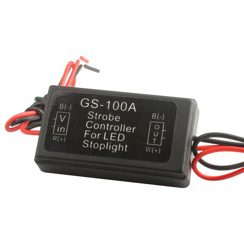 2Pcs Auto 100A Rear Brake LED Flash Flasher Light Strobe Controller Lamp Box