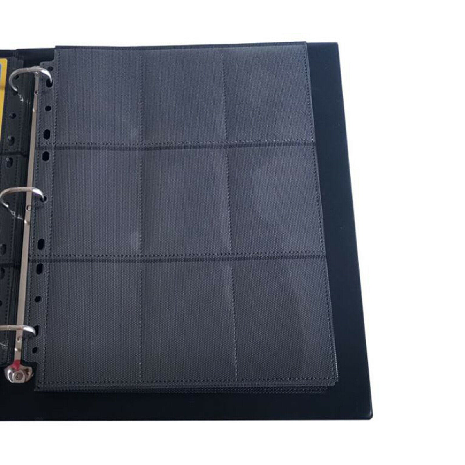 Portable Baseball Cards Sleeve 9 Pocket Black Two-side Binder Storage Pocket