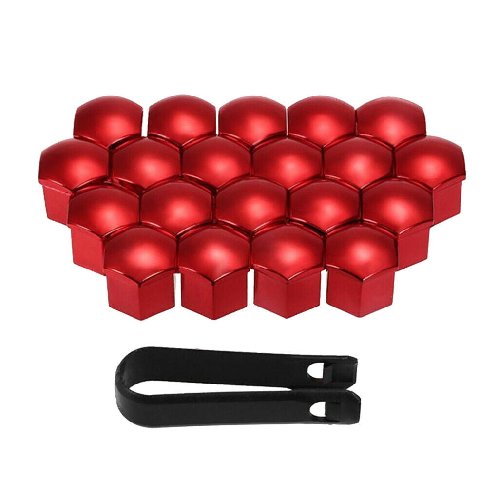 40pcs 17mm Deep Wheel Lug Nut Bolt Cover Tyre Screw Protector Decor Blue Red