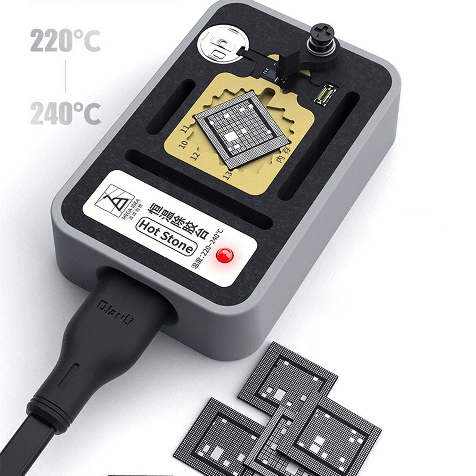 Professional Glue Removal Heating Platform Power Cable for CPU A10 A11 A12 A13
