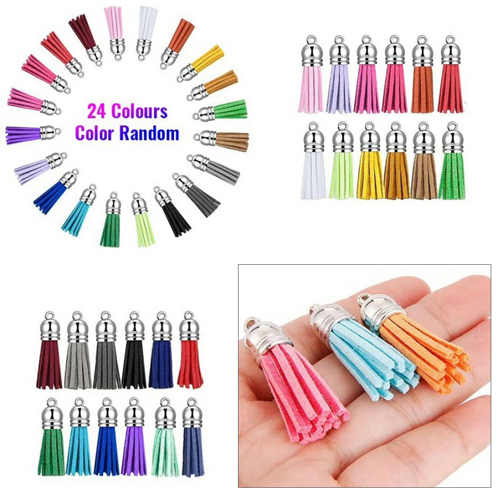 96x DIY Keychain Kit Key Chain for Jewelry DIY Crafts Projects Material