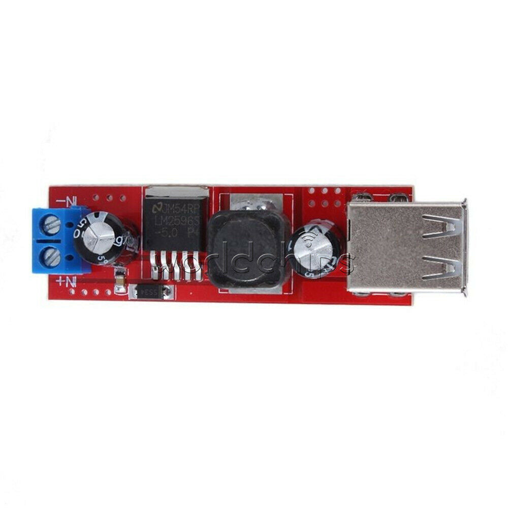 2PCS DC-DC 6V-40V to 5V 3A  LM2596 Dual USB Charger Step down Converter Module