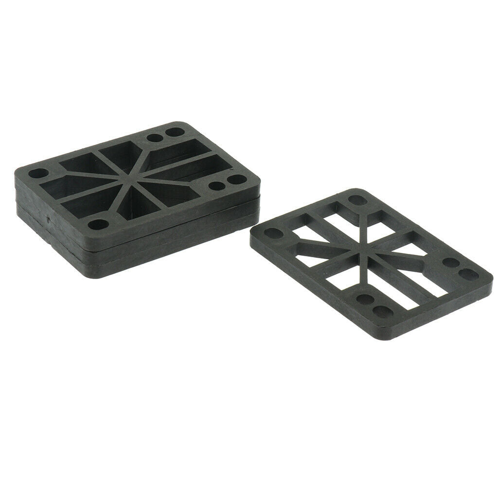 5X 4 Pieces Skateboard Longboard Shock Pads Risers 0.6cm or 0.8cm Black 6mm