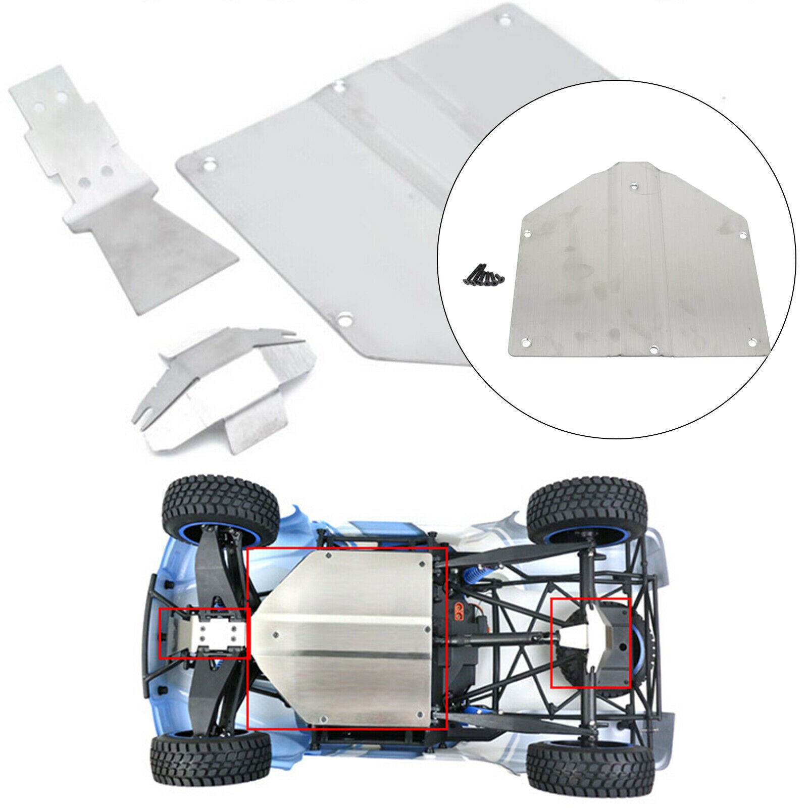1/10 Scale RC Steel Chassis Armor for LOSI BAJA REY V2 Crawler Buggy Upgrade