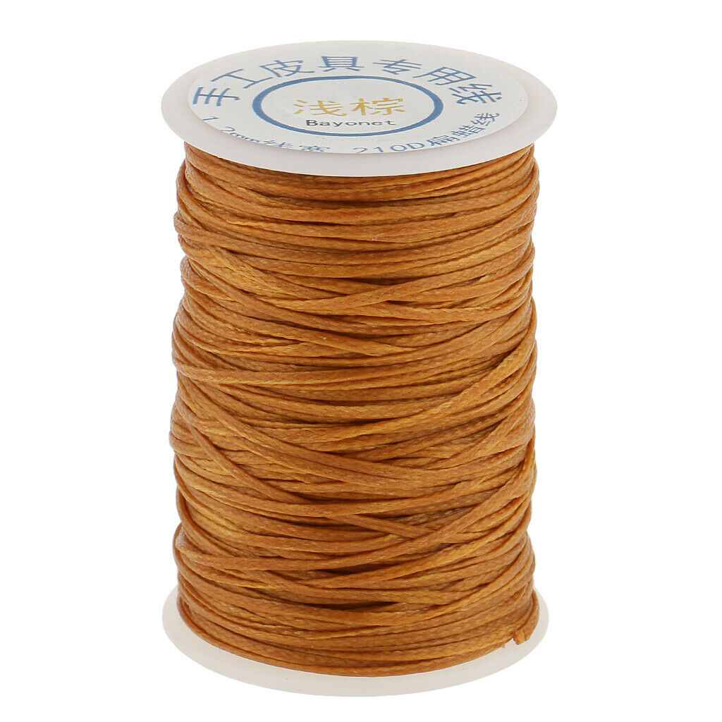 2Pcs Flat Line Waxed Thread For Sewing Leather Craft 1.2mm  70 Meters/Roll